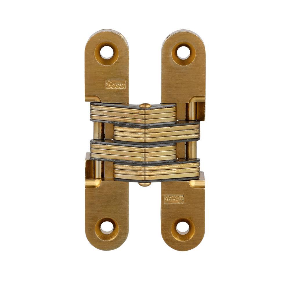 3/4 in. x 3-3/4 in. Satin Brass Invisible Hinge - Super Arbor