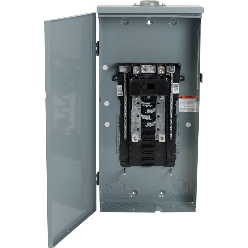 Homeline 150 Amp 8-Space 16-Circuit Outdoor Main Breaker Plug-On Neutral Load Center with Feed-Thru Lug - Super Arbor