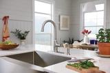 Moen Noell Single-Handle Standard Kitchen Faucet with Side Sprayer in Spot Resist Stainless