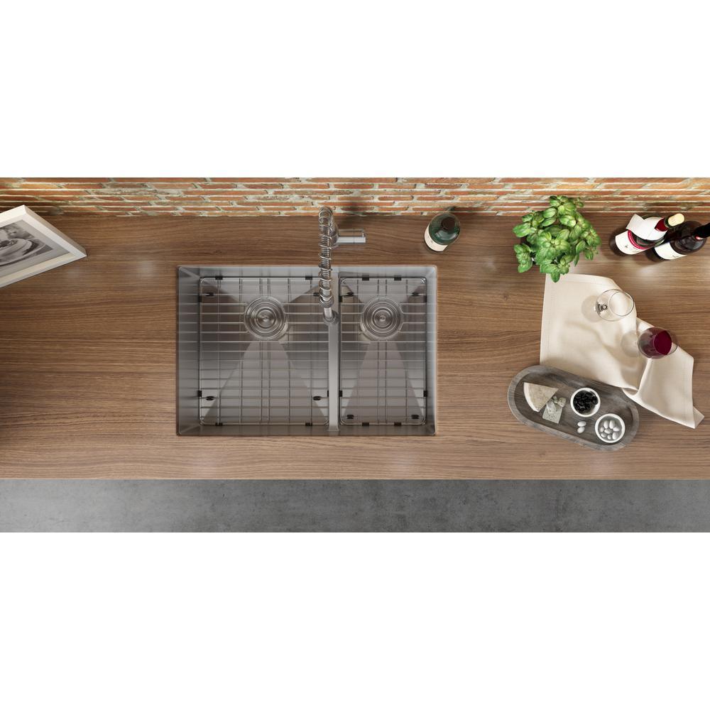 28 in. Low-Divide Double Bowl 60/40 Undermount Tight Radius 16-Gauge Stainless Steel Kitchen Sink - Super Arbor