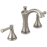 Delta Valdosta Spotshield Brushed Nickel 2-Handle Widespread WaterSense Bathroom Sink Faucet with Drain