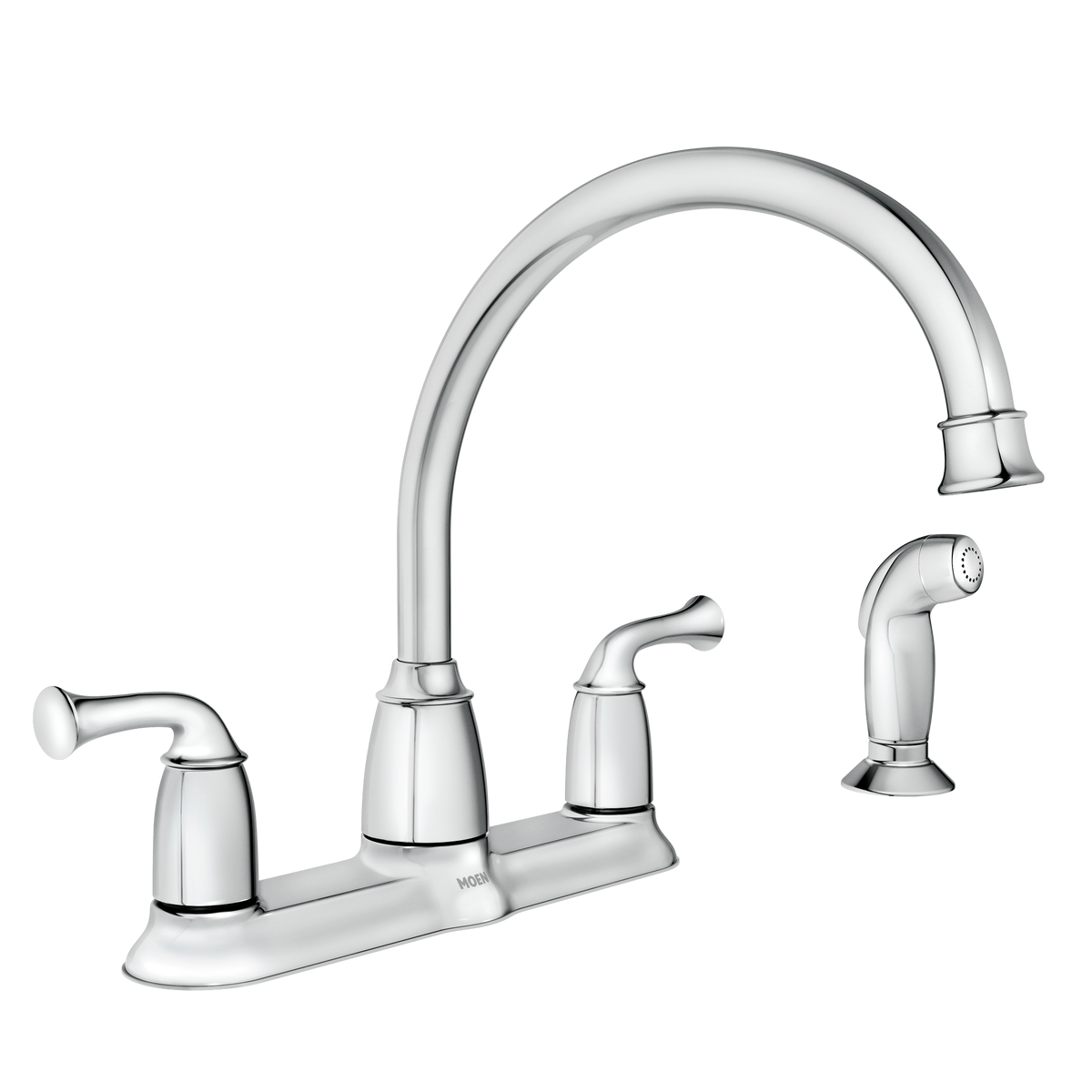 Moen Banbury 2-Handle Mid-Arc Kitchen Faucet with Side Sprayer in Chrome