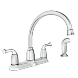 Moen Banbury 2-Handle Mid-Arc Kitchen Faucet with Side Sprayer in Chrome