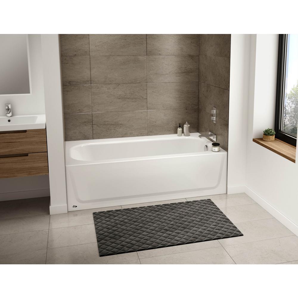 Maui Plus 60 in. Left Drain Rectangular Alcove Soaking Bathtub in White - Super Arbor