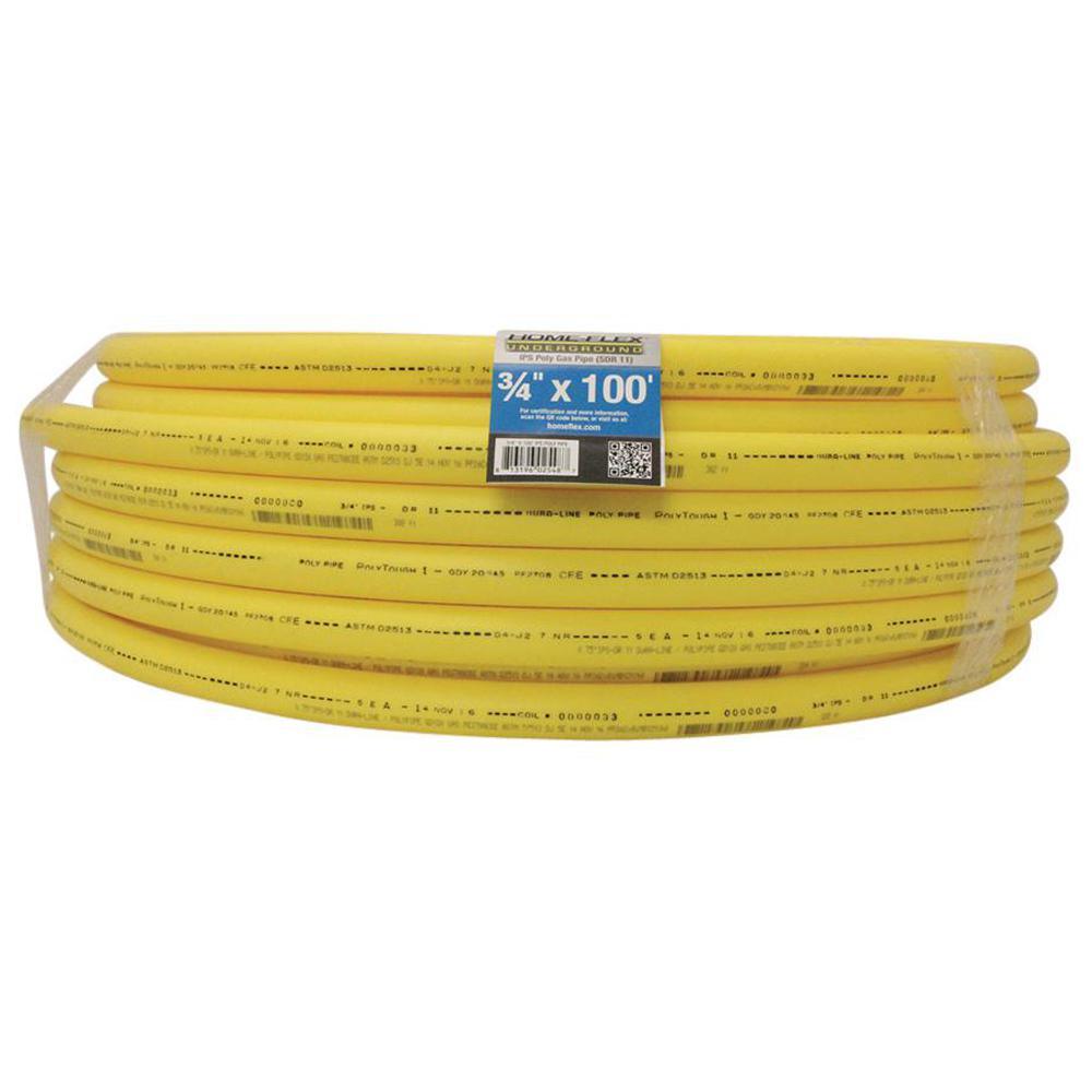 3/4 in. IPS x 250 ft. DR 11 Underground Yellow Polyethylene Gas Pipe - Super Arbor
