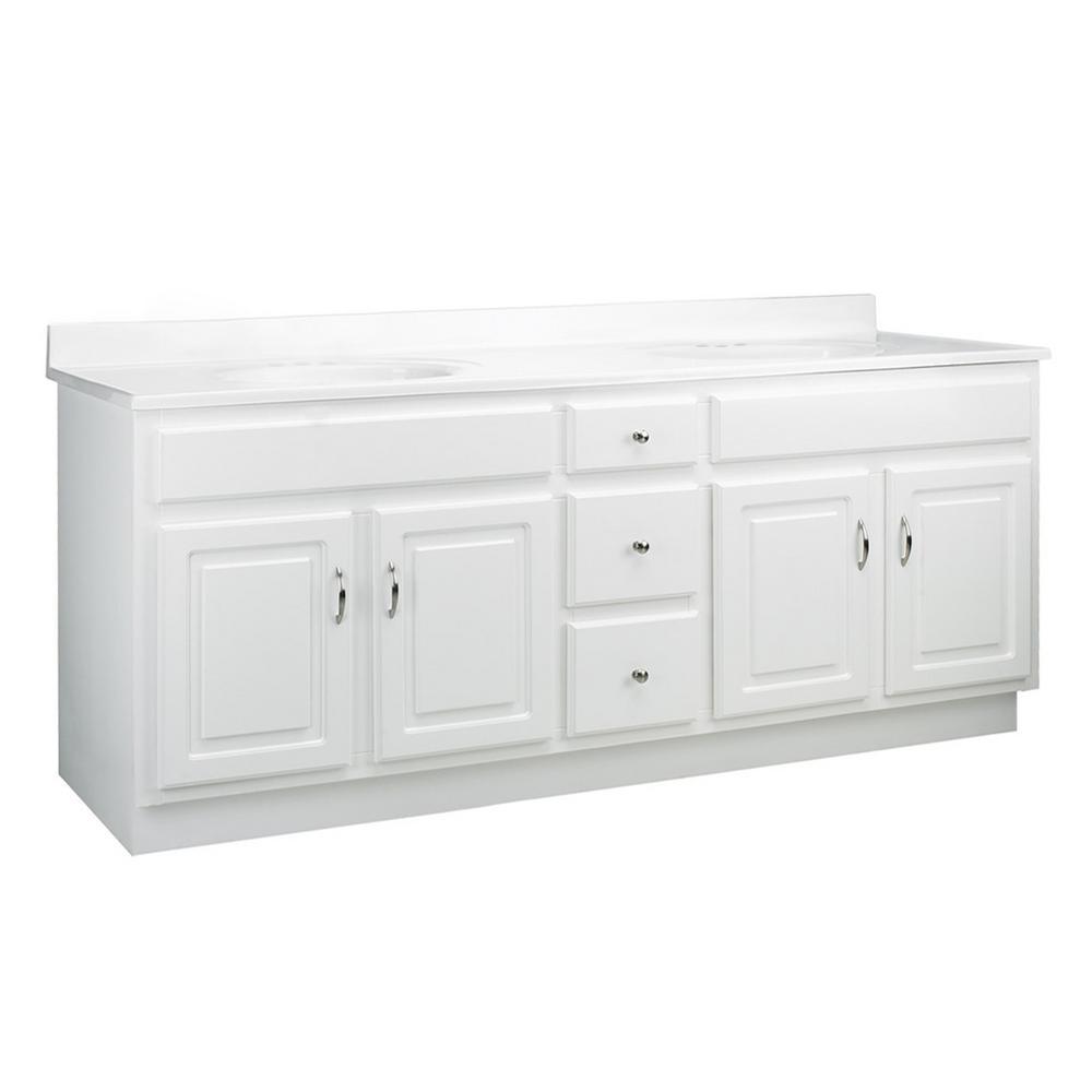 Concord RTA 72 in. W x 21 in. D Bath Vanity Cabinet Only in White Gloss - Super Arbor