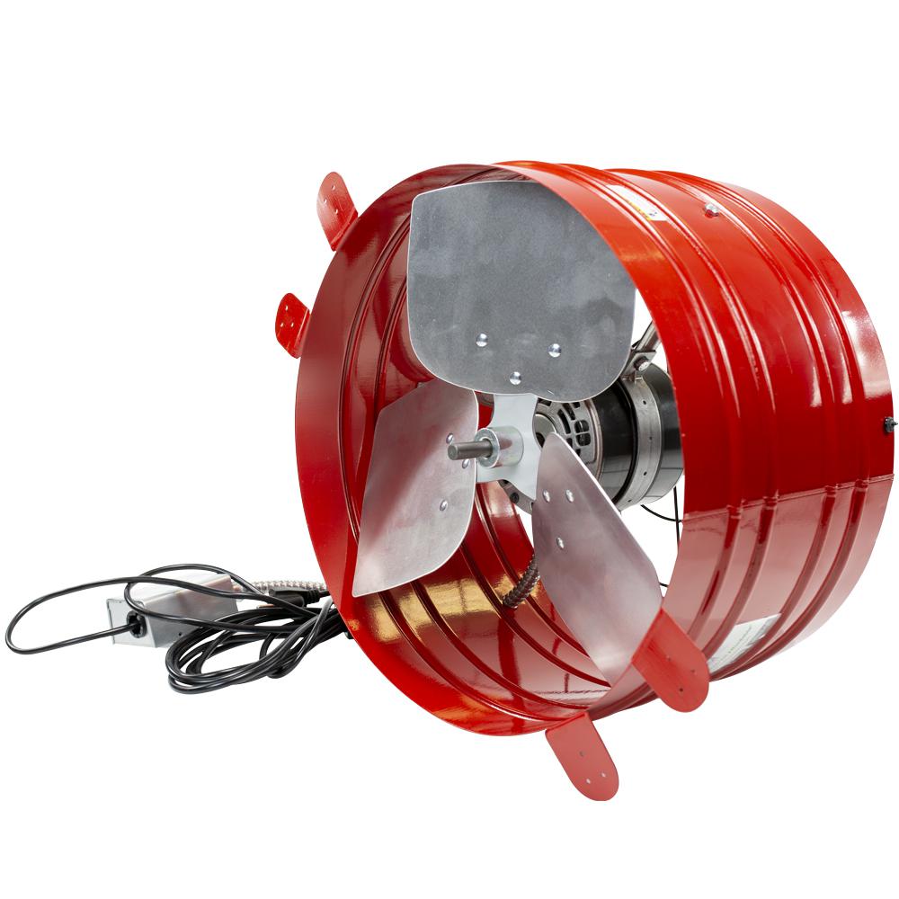 2860 CFM Red Electric Powered Gable Mount Electric Attic Fan - Super Arbor