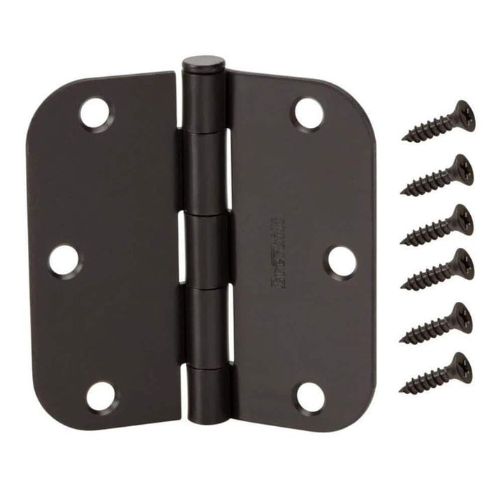 3-1/2 in. x 5/8 in. Radius Oil-Rubbed Bronze Door Hinge Value Pack (12 per Pack)