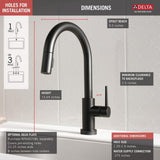 Trinsic Single-Handle Pull-Down Sprayer Kitchen Faucet with Touch2O Technology in Matte Black - Super Arbor