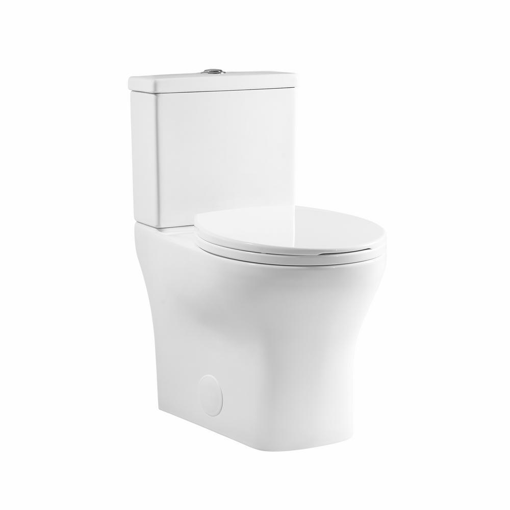 Sublime II 2-piece 0.8/1.28 GPF Dual Flush Round Toilet in Glossy White, Seat Included - Super Arbor