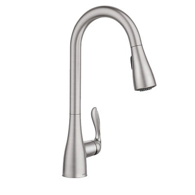 Moen Georgene Spot Resist Stainless 1-Handle Pull-Down Kitchen Faucet, Deck Mount with Deck Plate Included