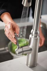 Moen Coretta Single-Handle Pull-Down Sprayer Kitchen Faucet with Reflex and Power Boost, Mediterranean Bronze