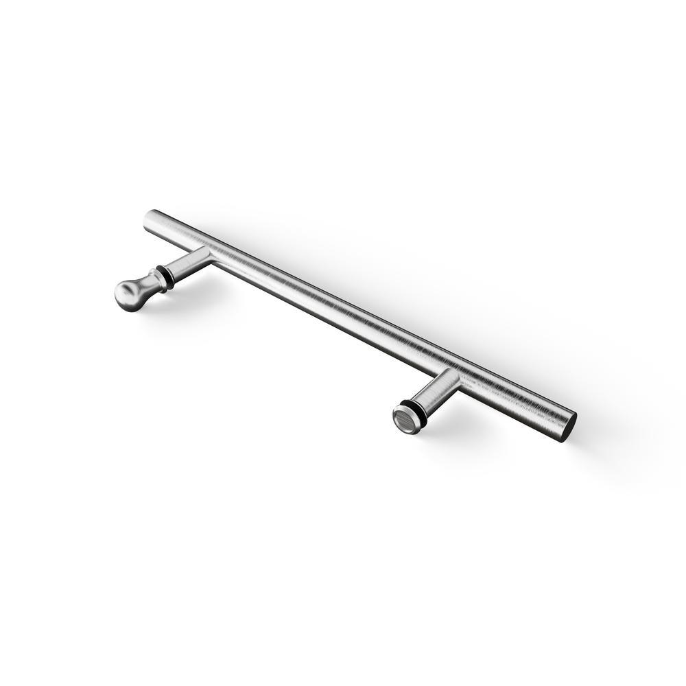 52 in. - 56 in. x 78 in. Frameless Sliding Shower Door in Brushed Nickel with Handle - Super Arbor