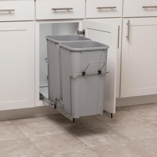 Simply Put 11-in x 22-in x 19-in 27-Quart Soft Close Double Pull Out Trash Can