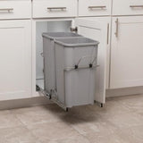 Simply Put 11-in x 22-in x 19-in 27-Quart Soft Close Double Pull Out Trash Can