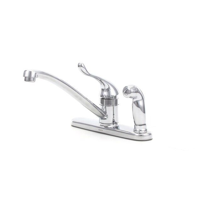 Moen Adler Chrome 1-Handle Deck Mount Low-Arc Kitchen Faucet