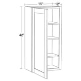 Home Decorators Collection Washington Vesper White Plywood Shaker Assembled Wall Kitchen Cabinet Soft Close Left 15 in W x 12 in D x 42 in H