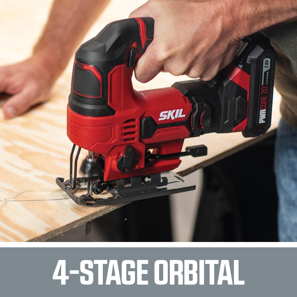 PWRCORE 20-Volt Lithium-Ion Cordless 7/8 in. Stroke Length Jigsaw Kit - Super Arbor