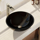 Glass Vessel Sink in Crystal with R9-7007 Faucet and Pop-Up Drain in Chrome - Super Arbor