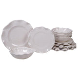 Perlette 12-Piece Solid Cream Melamine Outdoor Dinnerware Set (Service for 4)