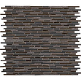 MSI Titan Interlocking 12 in. x 12 in. x 8 mm Textured Porcelain and Stone Mesh Mounted Mosaic Tile (1 sq. ft.)