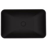 VIGO Black Rectangular Hadyn MatteShell Glass Bathroom Vessel Sink