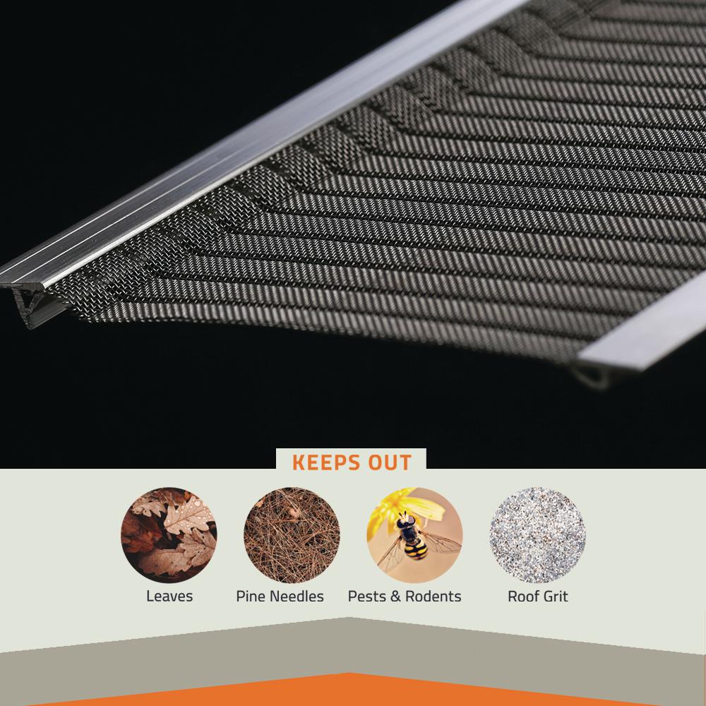 4 ft. L x 6 in. W Stainless Steel Micro-Mesh Gutter Guard (10-Pack) - Super Arbor