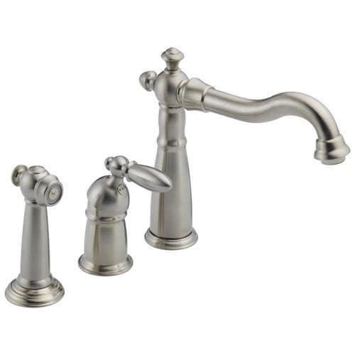 Delta Victorian Stainless 1-Handle Deck-Mount High-Arc Handle Kitchen Faucet