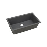 Quartz Classic Undermount Composite 33 in. Single Bowl Kitchen Sink in Black - Super Arbor