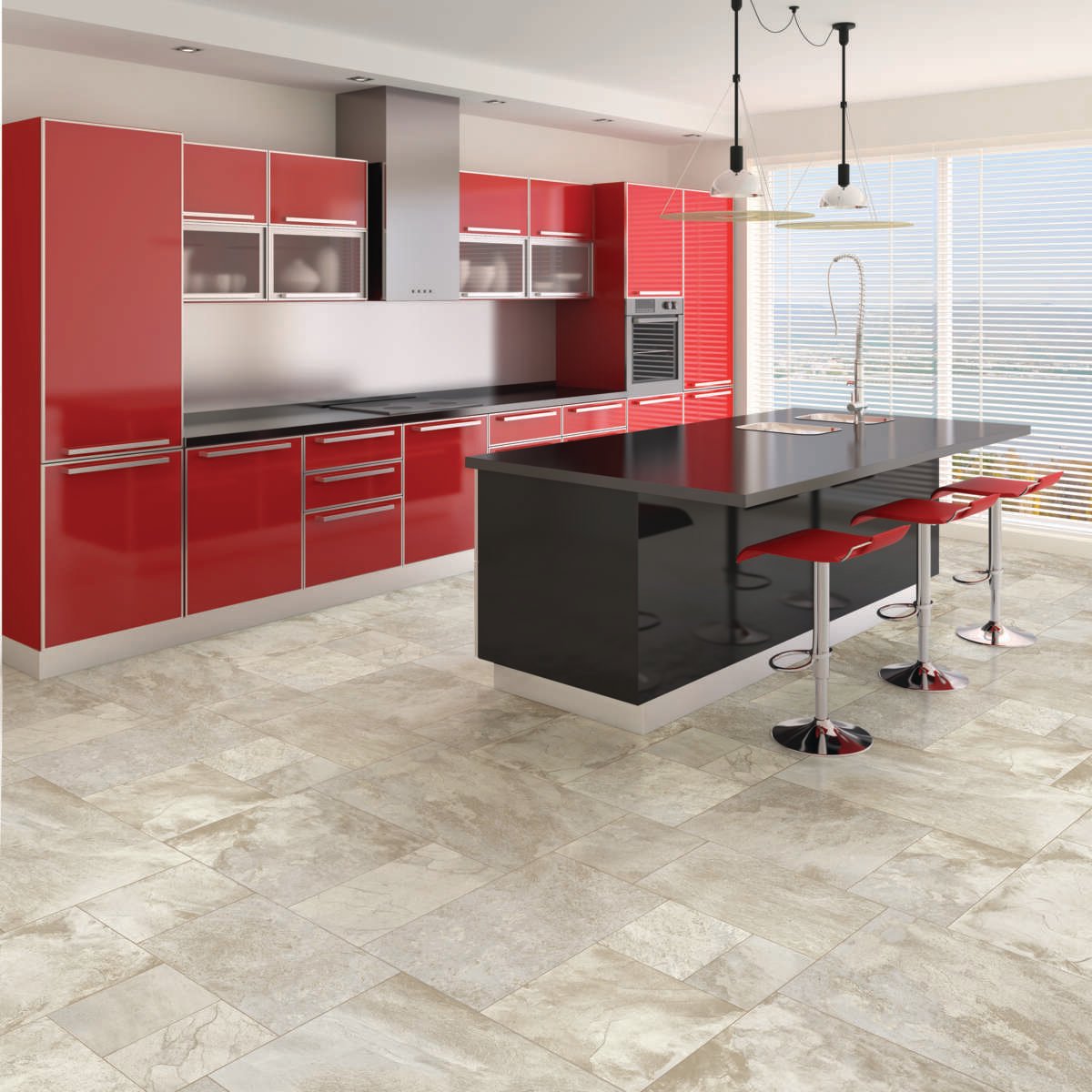 Congoleum AirStep Advantage Savor Sheet Vinyl, 12-ft W x Cut-to-Length, Clam Chowder, Patterned Look, Low-Gloss Finish