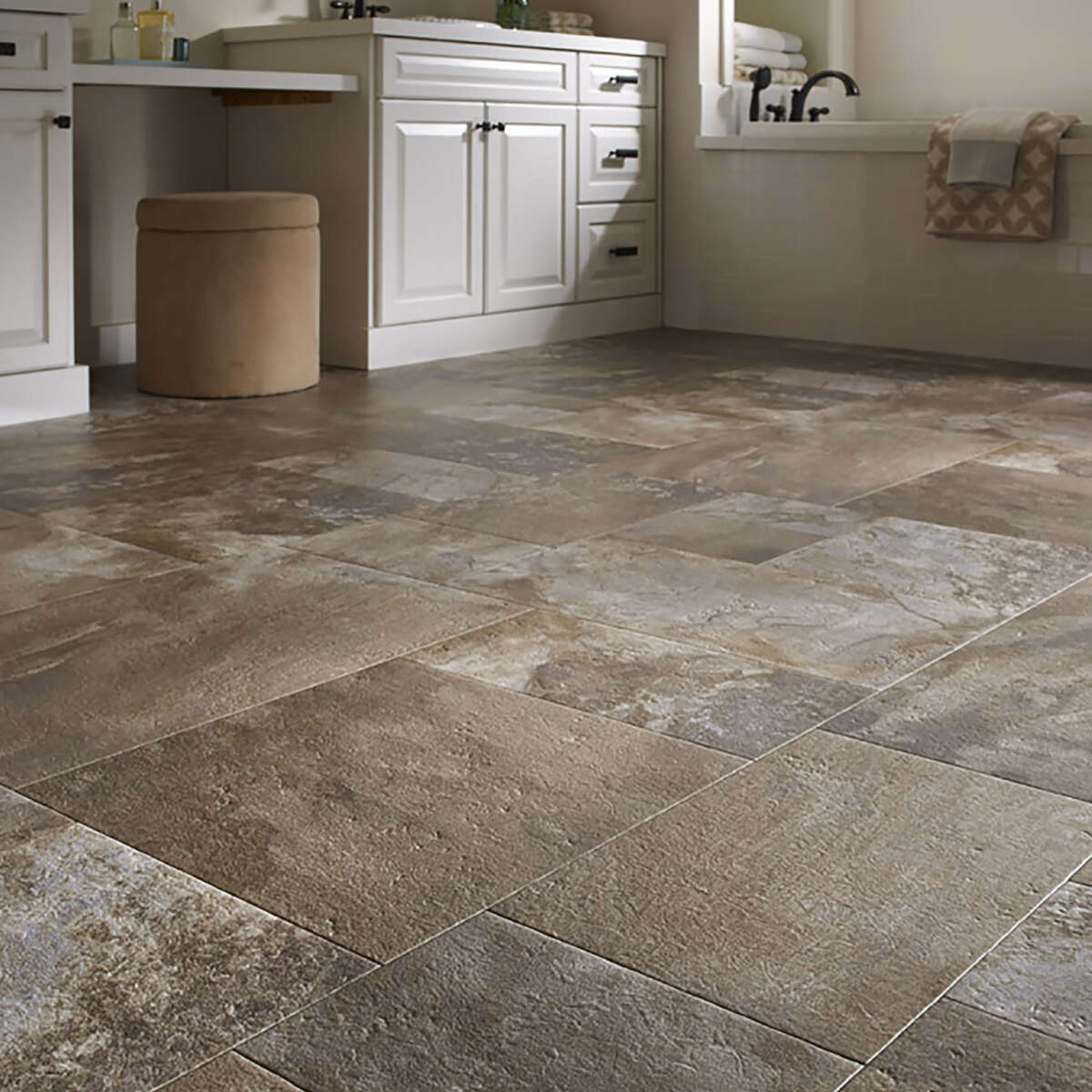 Congoleum AirStep Advantage Savor 12-ft W x Cut-to-Length Pecan Pie Patterned Look Low-Gloss Finish Sheet Vinyl