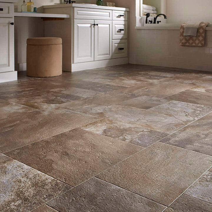 Congoleum AirStep Advantage Savor Cookies-n-Cream 12-ft Width Cut-to-Length Decorative Low-Gloss Sheet Vinyl Flooring