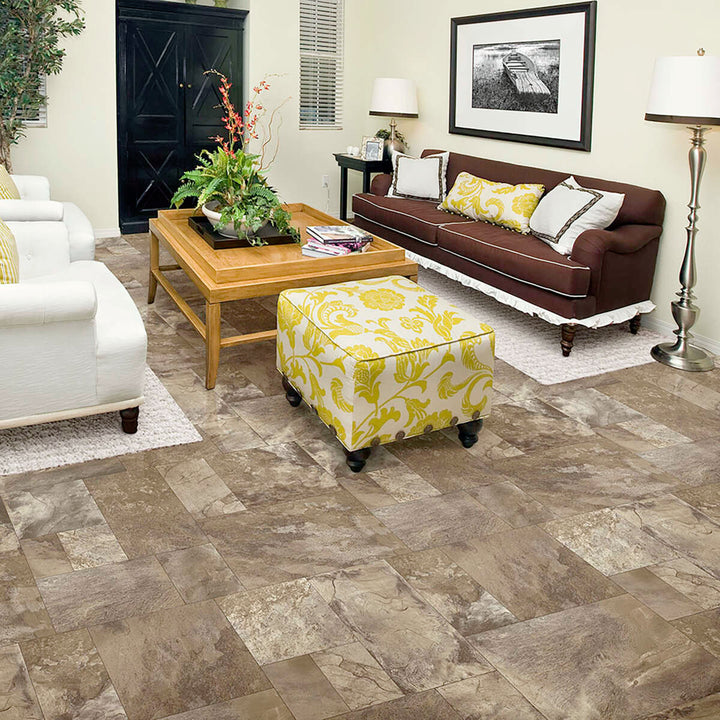 Congoleum AirStep Advantage Savor 12-ft W Cut-to-Length Warm Croissant Decorative Low-Gloss Finish Sheet Vinyl
