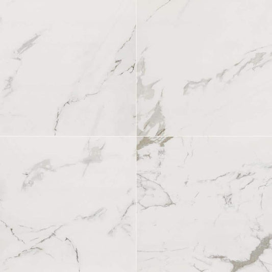 MSI Carrara 24 in. x 24 in. Polished Porcelain Floor and Wall Tile (28 cases / 448 sq. ft. / pallet)