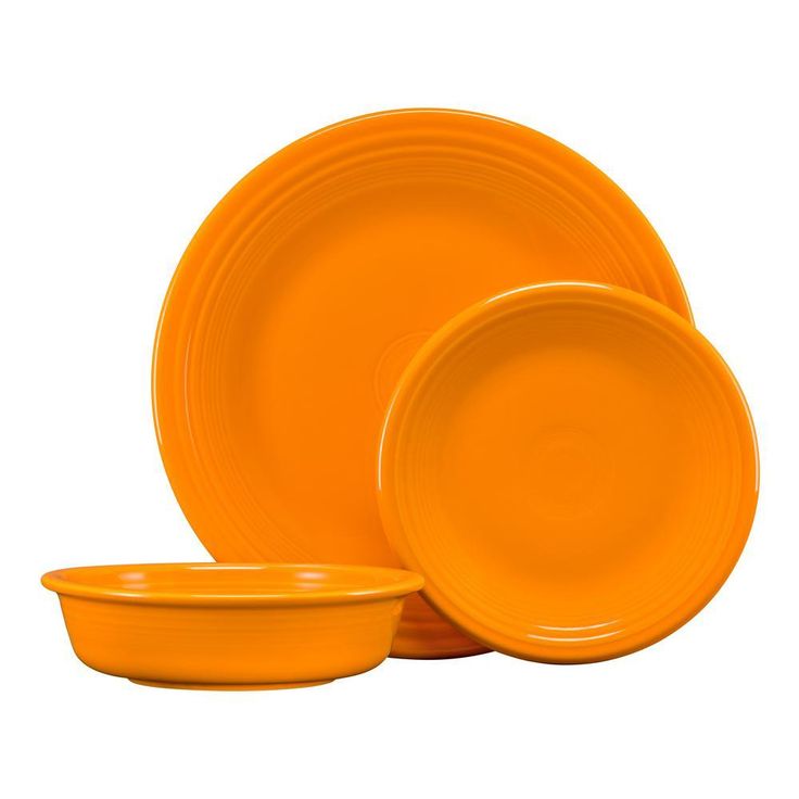 3-Piece Classic Butterscotch Ceramic Dinnerware Set (Service for 1)