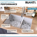 28 in. Low-Divide Double Bowl 60/40 Undermount Tight Radius 16-Gauge Stainless Steel Kitchen Sink - Super Arbor