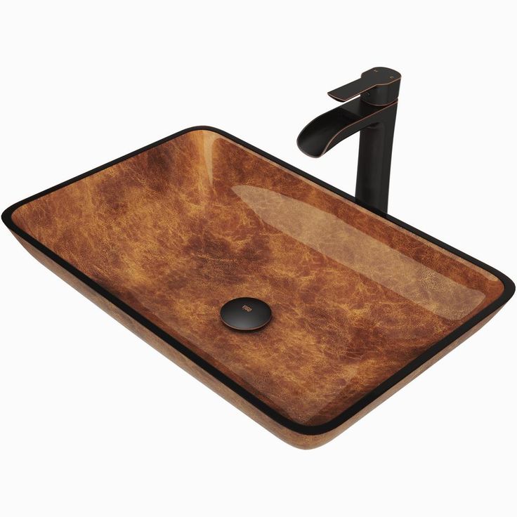 VIGO Glass Vessel Bathroom Sink in Russet and Niko Faucet Set in Antique Rubbed Bronze