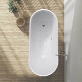 Vanity Art 67 in. Acrylic Flatbottom Freestanding Bathtub in Pure White