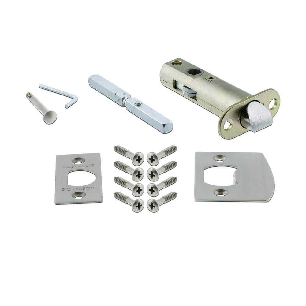 Craftsman Plate 2-3/8 in. Backset Satin Nickel Privacy Bed/Bath Crystal Glass Door Knob - Super Arbor