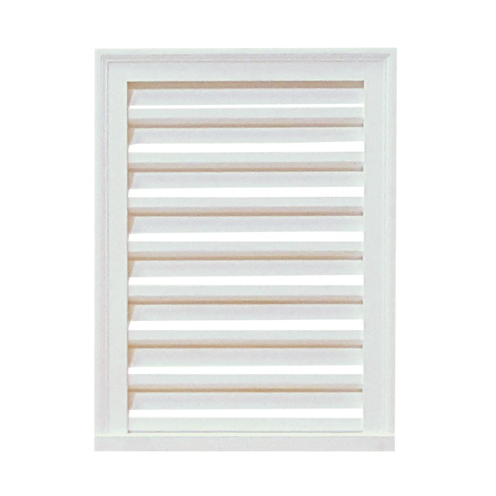 24 in. x 36 in. x 2-3/4 in. Polyurethane Decorative Rectangle Louver Vent in White - Super Arbor