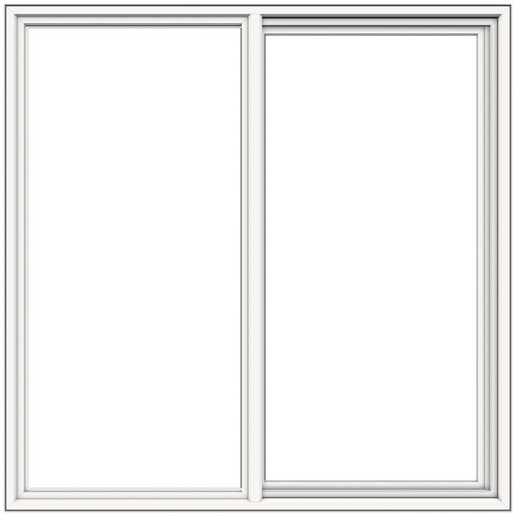 JELD-WEN FiniShield V-4500 23-1/2-in x 35-1/2-in x 3-in Jamb Left-operable Vinyl Black Sliding Window Full Screen Included