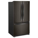 Whirlpool 25.2-cu ft 3-Door 36-in French Door Refrigerator with Ice Maker and Interior Water Dispenser - Fingerprint Resistant Stainless Steel - Super Arbor