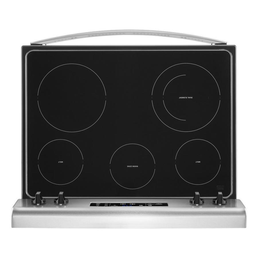 Whirlpool 30-in Smooth Surface 5 Elements 5.3-cu ft Steam Cleaning Freestanding Electric Range (Fingerprint-Resistant Stainless) - Super Arbor