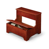 Lower Lift Top Storage Warm Brown Wood Step Stool - Super Arbor