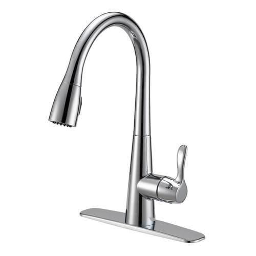 EZ-FLO Tuscany Chrome 1-Handle Deck-Mount Pull-Down Handle Kitchen Faucet (Deck Plate Included)