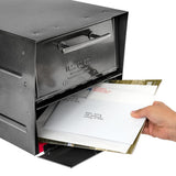 Oasis Eclipse Pewter Locking Parcel Mailbox with Red Flag - Super Arbor
