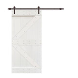 K Series 42 in. x 84 in. Gray Knotty Pine Wood Interior Sliding Barn Door with Hardware Kit - Super Arbor
