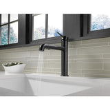 Delta Trinsic Matte Black 1-Handle Deck-Mount Pull-Out Handle Kitchen Faucet