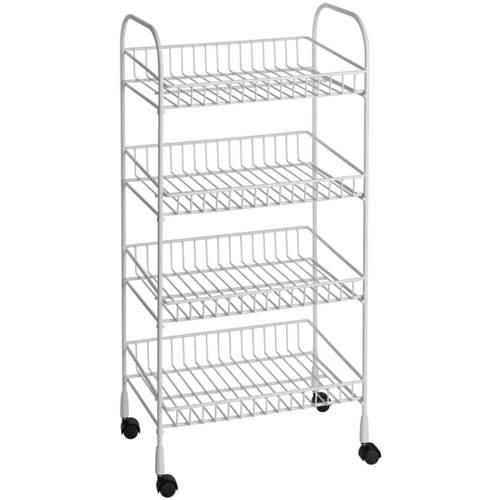 ClosetMaid 4-Tier Metal Rolling Utility Cart, White