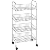 ClosetMaid 4-Tier Metal Rolling Utility Cart, White